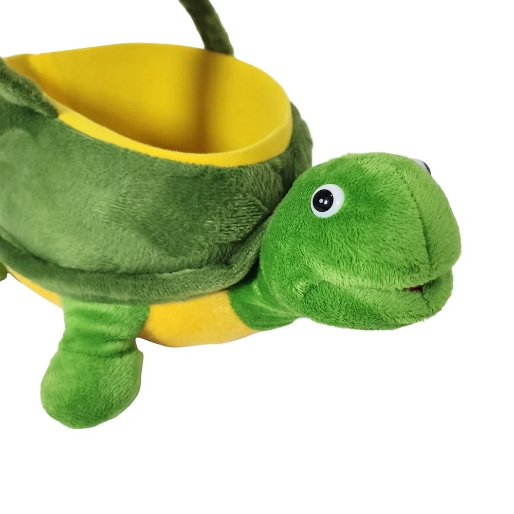 Dan Dee Collectors Choice Green Turtle Plush Easter Basket Tote Bag 13 Inch